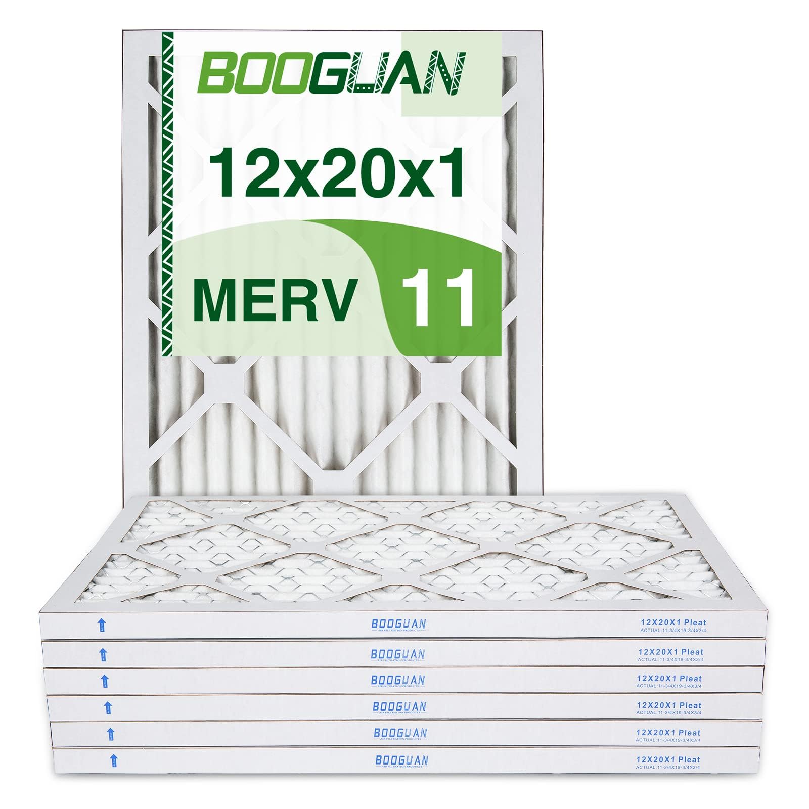 BOOGUAN 14x14x1 MERV 8 Furnace Filters Pleated HVAC AC Furnace Air Filters | 4-Pack