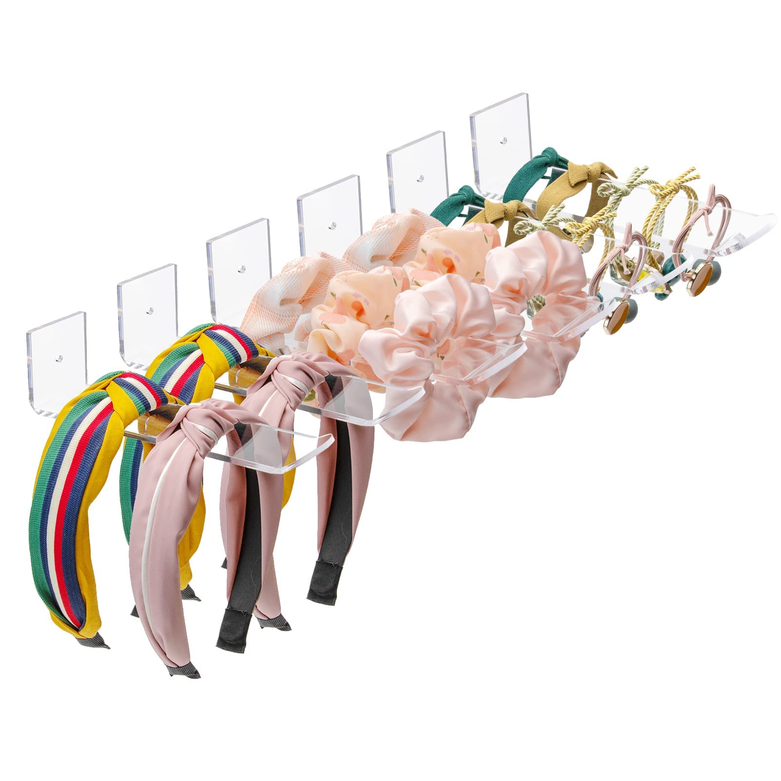 Sponsored Ad – SYOSI Acrylic Headband Holder Wall Display, , 6 Pack Clear Hanging Headband Organizer Shelf for Girls Women