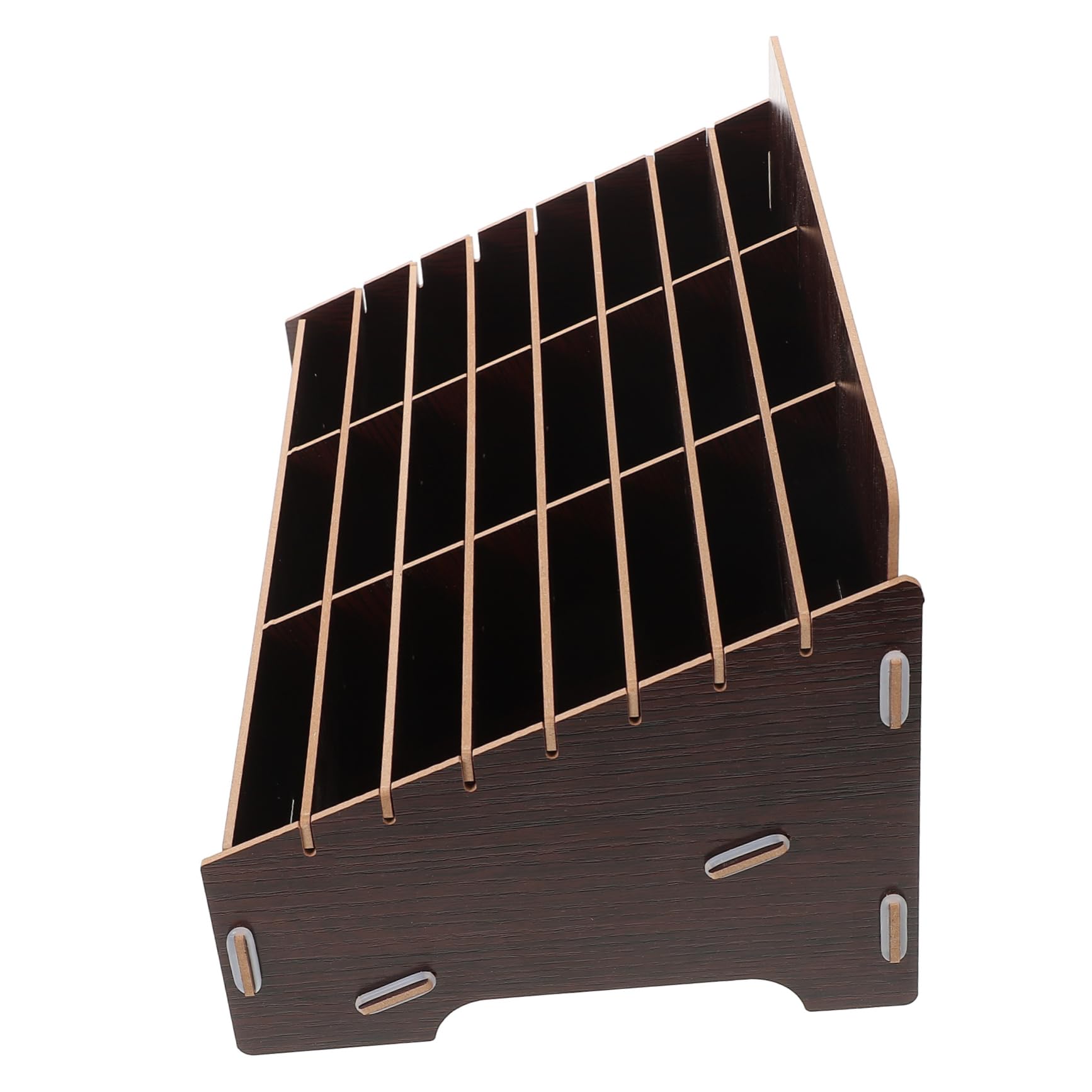 Organizer da Scrivania Versatile Multi-scomparti in Legno Porta Cellulare e Classificatore per Cellulari e Piccoli Oggetti per Aula e Ufficio