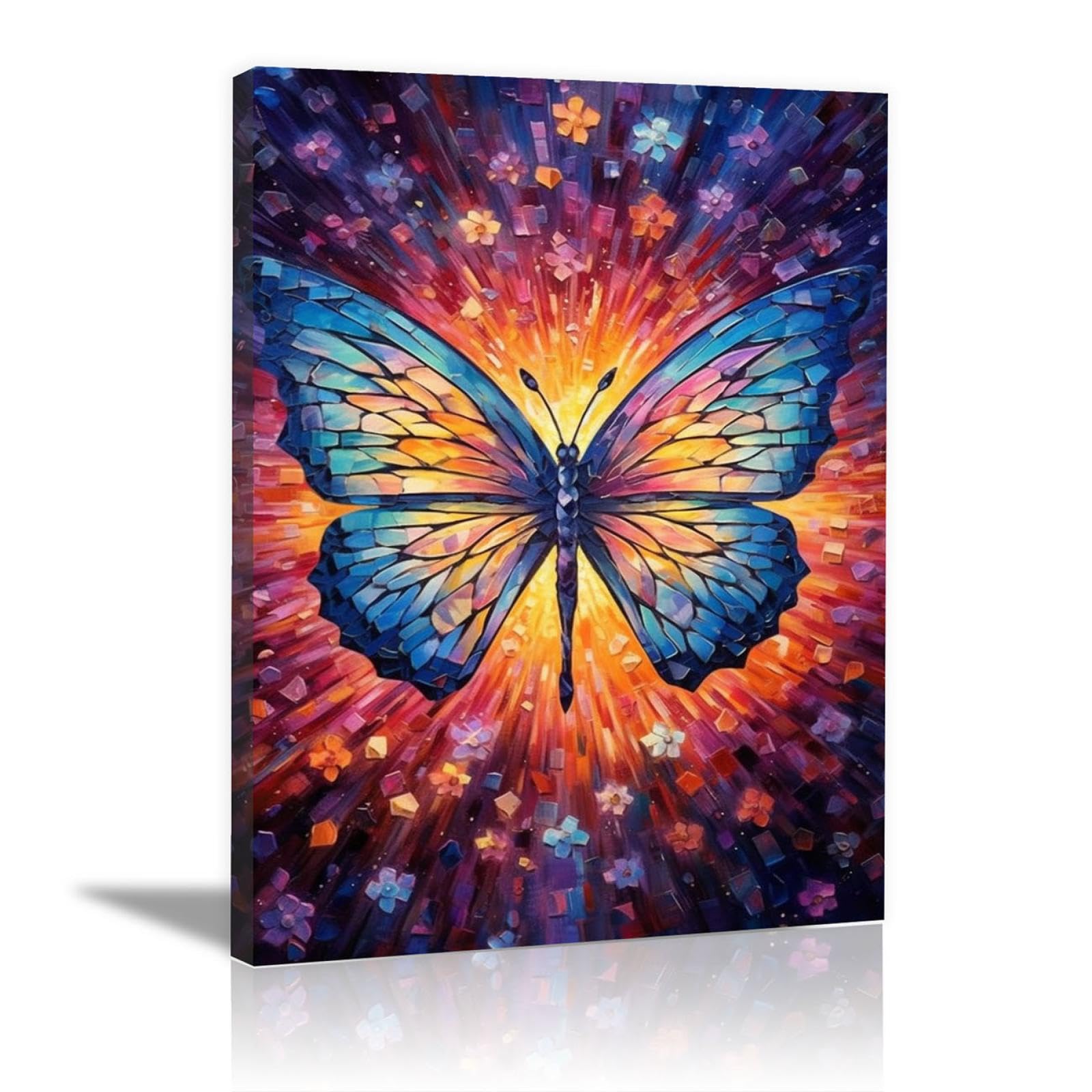 SHYAMIC Vistoso Cuadro Lienzo Abstracto Modernos, hermosa mariposa Pintura Cartel HD Impresión de Imagen cuadros decorativos Salon dormitorio Decoración - 50x70cm Enmarcado