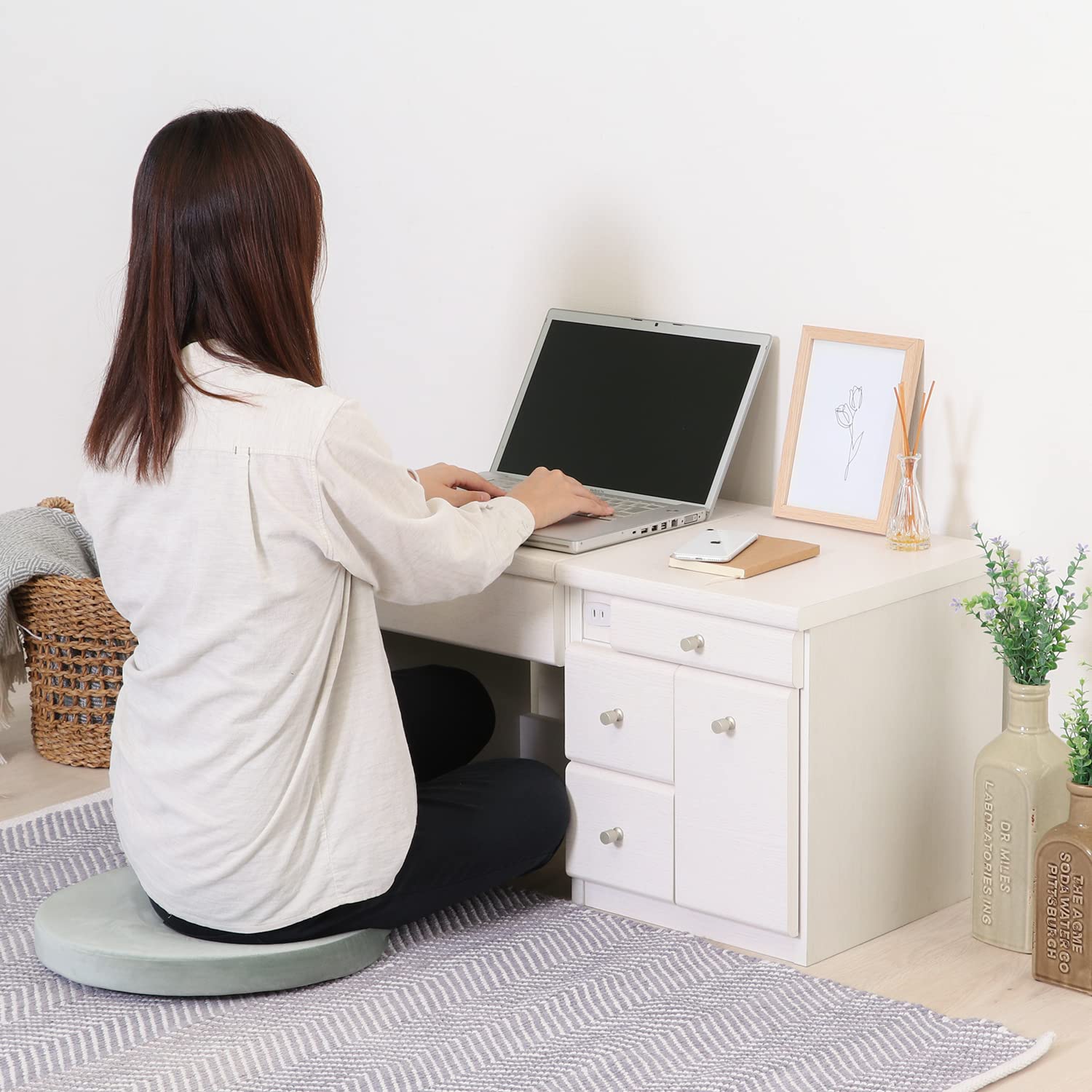 Amazon.co.jp: 不二貿易 ドレッサー テーブル 幅76.4cm ホワイト