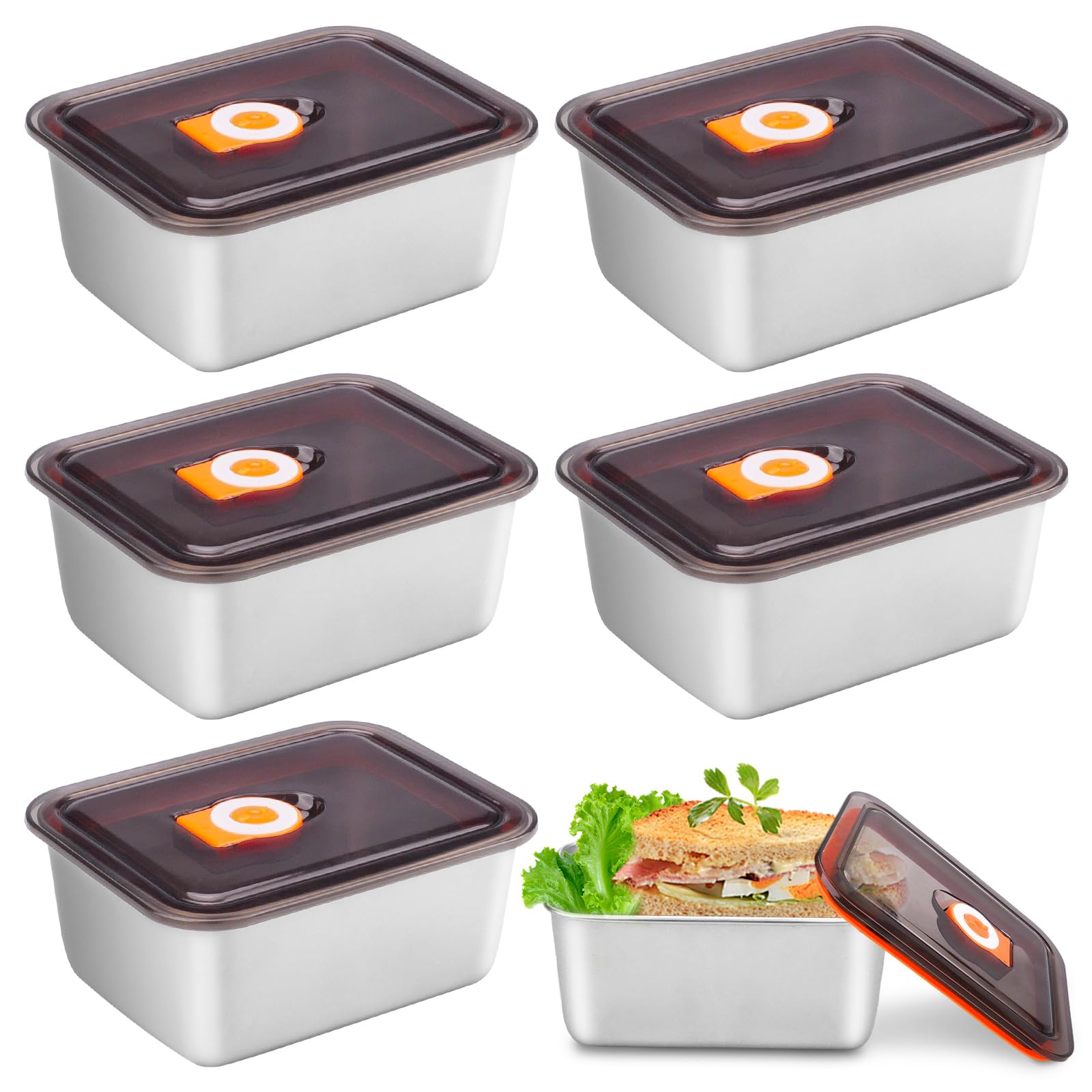 WakiHong Meal Prep Box, voedselcontainers van roestvrij staal, luchtdicht, lekvrij, voor restaurant, keuken, vriezer (1200 1800 2200 3200 ml WakiHong Meal Prep Box, voedselcontainers van roestvrij staal, luchtdicht, lekvrij, voor restaurant, keuken, vriezer (1200 1800 2200 3200 ml