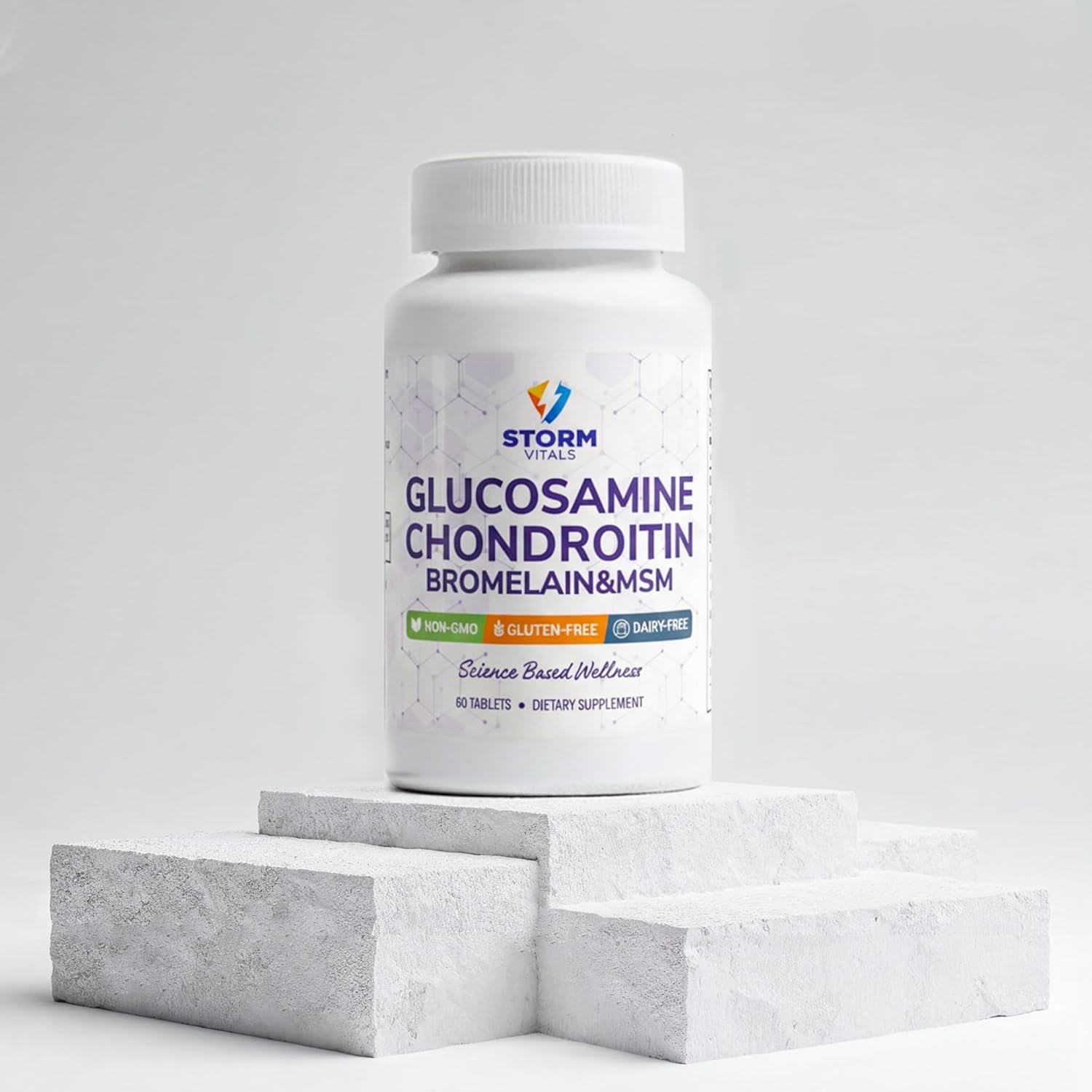 Glucosamine Chondroitin with MSM, Bromelain, Boswellia, Collagen, Hyaluronic Acid, Selenium & Vitamin D – Dietary Supplement – 60 Tablets