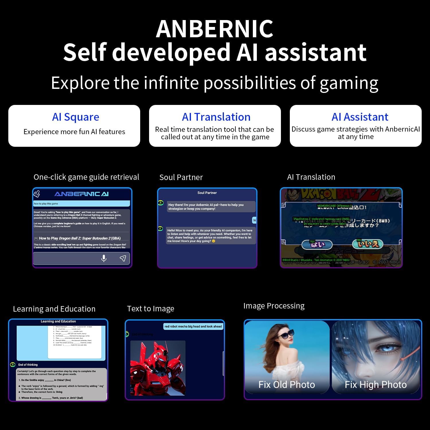 Anbernic RG476H Retro Handheld Game Console 4.7-inch LTPS in-Cell Screen No Card Android 13 System 128G Storage Support AI Functions 3D Hall Effect Joystick WiFi Bluetooth HD and TV Output Black - Image 9