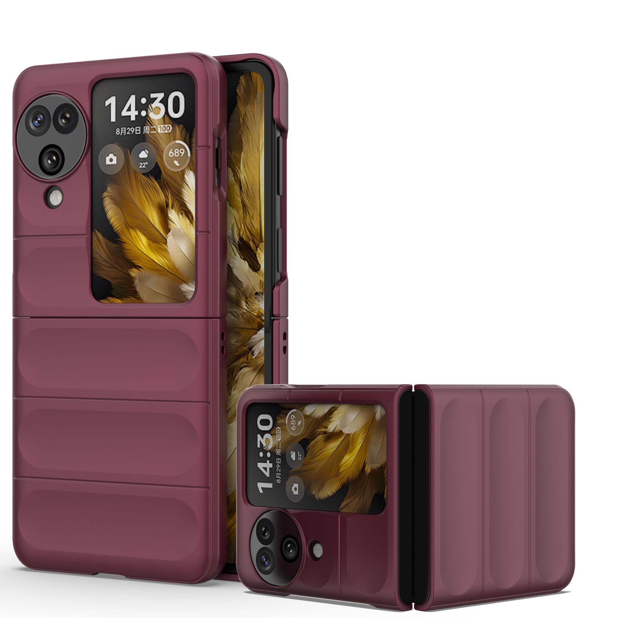 Lustree Back Cover Hard PC Anti-Slide Lightweight Protective Hard Maroon Phone Case Cover for Oppo Find N3 Flip -Maroon (B0DFW9PQWD) Amazon Price History, Amazon Price Tracker