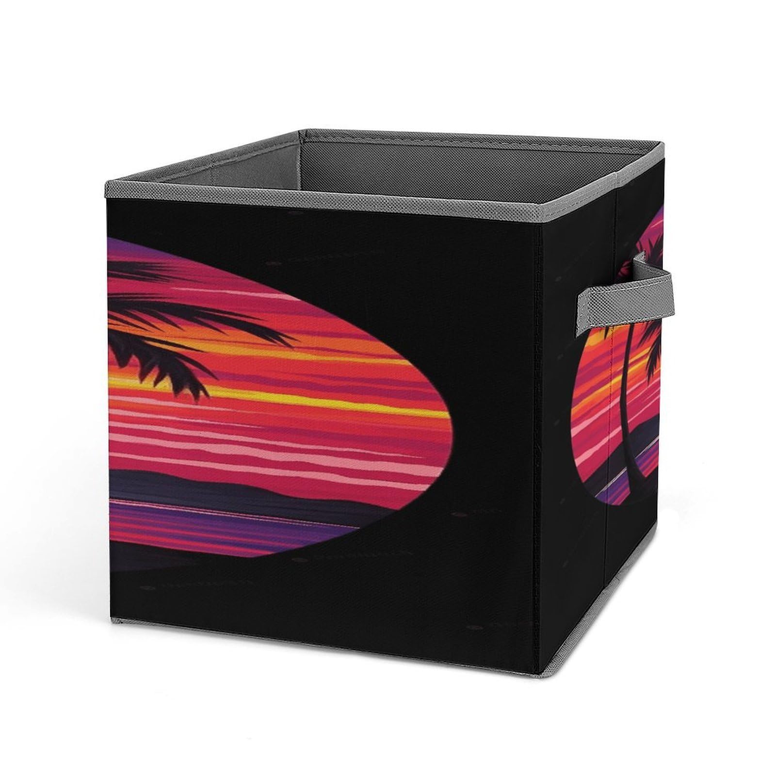 Fekiloot Style Palm Tree Sunset Design Storage Bins Storage Baskets
