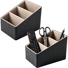 3 Slot PU Leather Remote Control Holder Desk Organiser Tidy Box