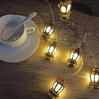 Uonlytech Ramadan String Lights LED Light Lamp Eid Mubarak Decorations for Home Indoor Outdoor Patio Garden Wedding Birthday Ramadan Party