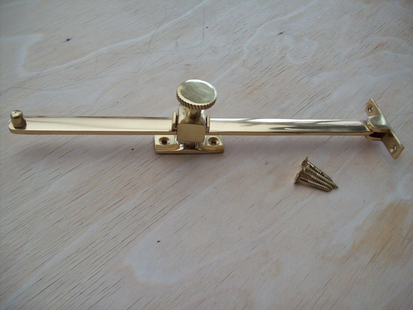 Ironmongery World Ironmongery World® 10" Inch/250Mm Polished Brass Sliding Screw Down Lock Window Casement Stay