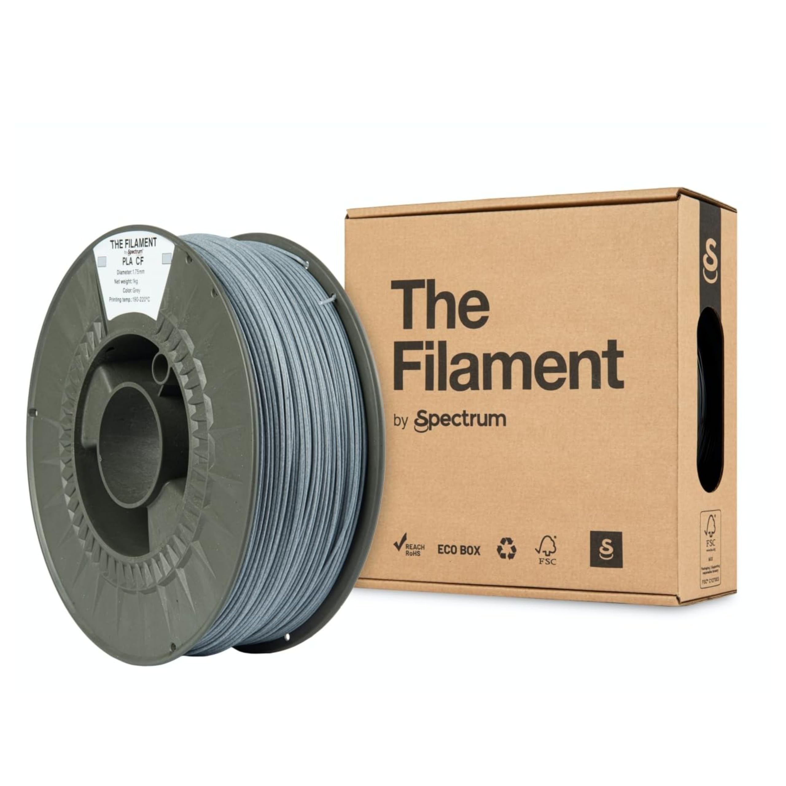 The Filament - Filament PLA CF 1.75mm, GREY, 1kg Spule, 3D Drucker Druckmaterialien, 3D Printer Printing Materials