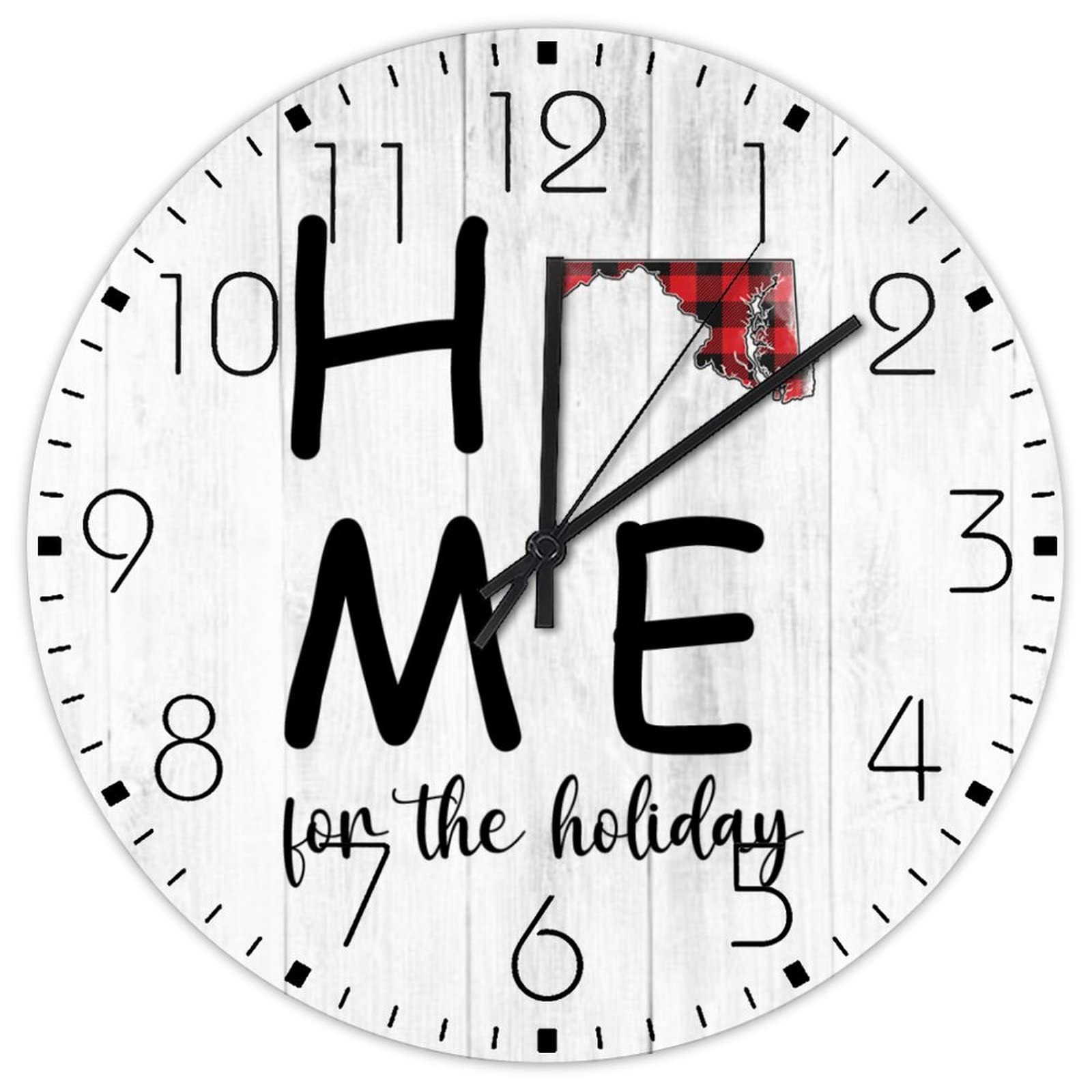 Horloge murale en bois de 38,1 cm idée cadeau pour maison de vacances