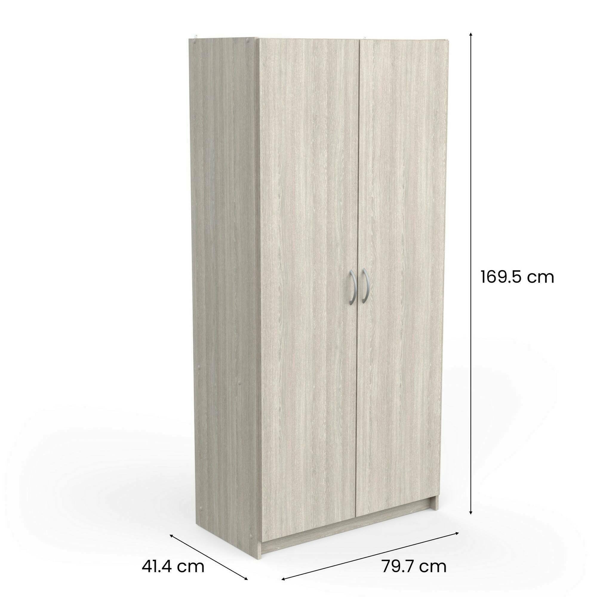 Dmora - Armadio Multiuso 2 Ante Meuse, Mobile Multifunzionale, Mobiletto scarpiera, Guardaroba Porta Scarpe, 80x41 h170 cm, Rovere