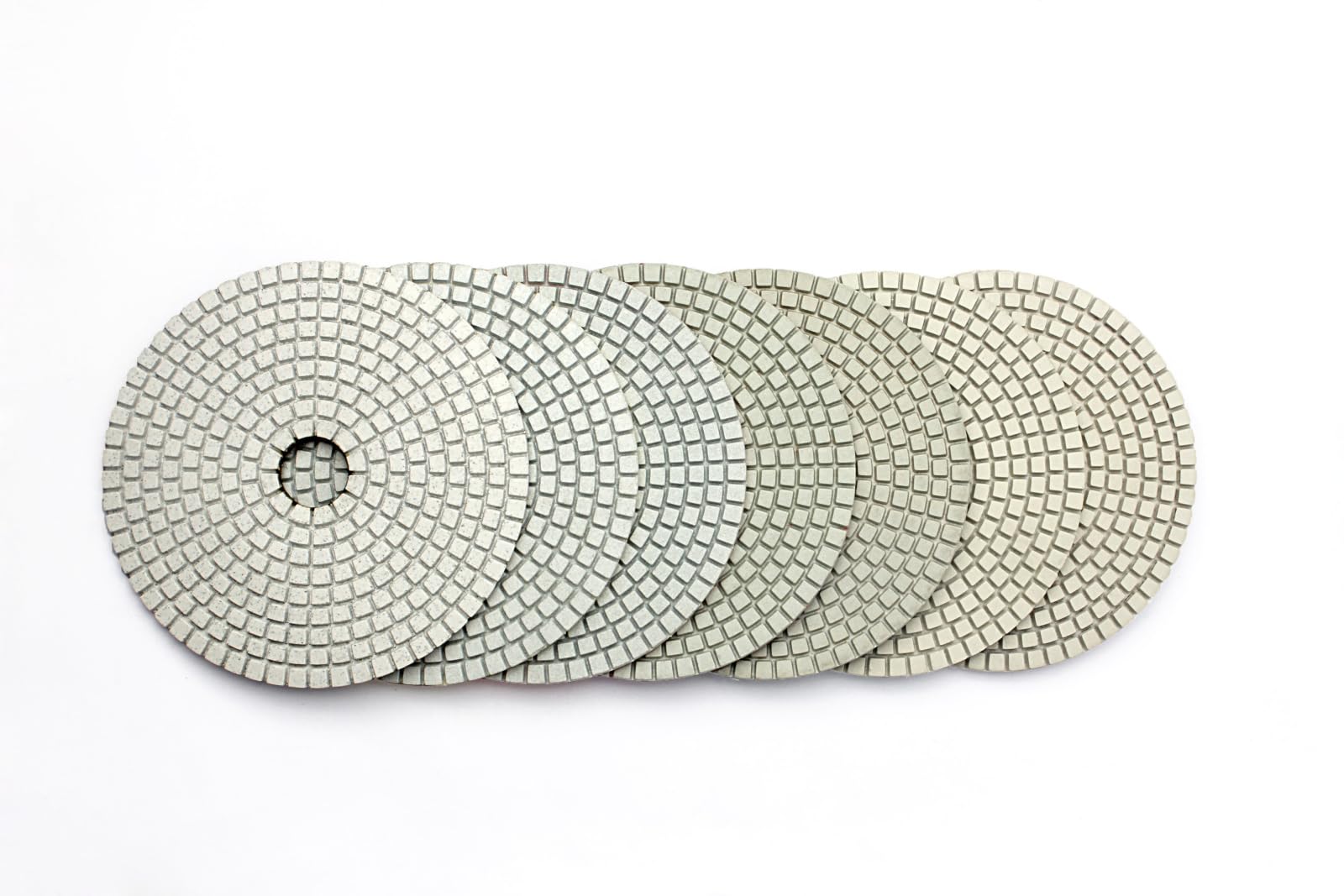 Almohadillas pulidoras de diamante, Juego de 7 almohadillas de pulido de diamante de 5", 125 mm, flexibles y húmedas, for piedra, granito, mármol, hormigón, paquete de pulido, disco de pulido de grano