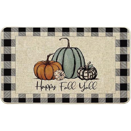 Happy Fall Y'all Blue Pumpkin Doormat