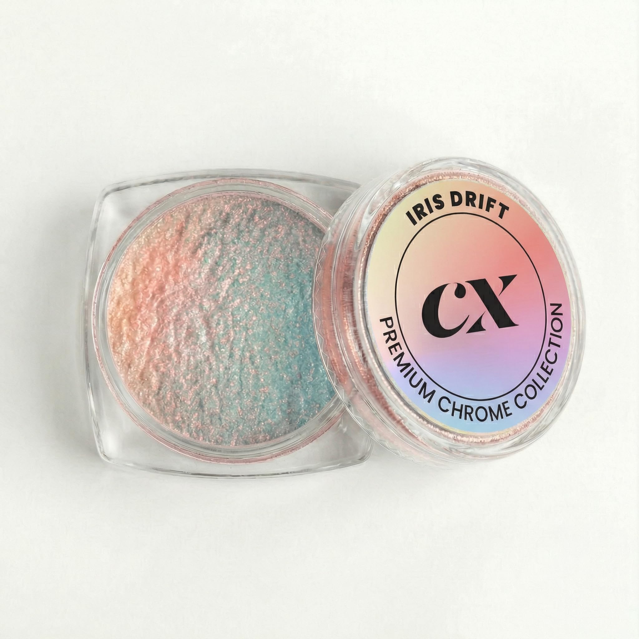 Calyx Aurora Chrome Powder Iris Drift | Professional Nail Art Powder | Multi Tone Iridescent Effect | High Shine Finish | Perfect for Glazed Nails-image-11