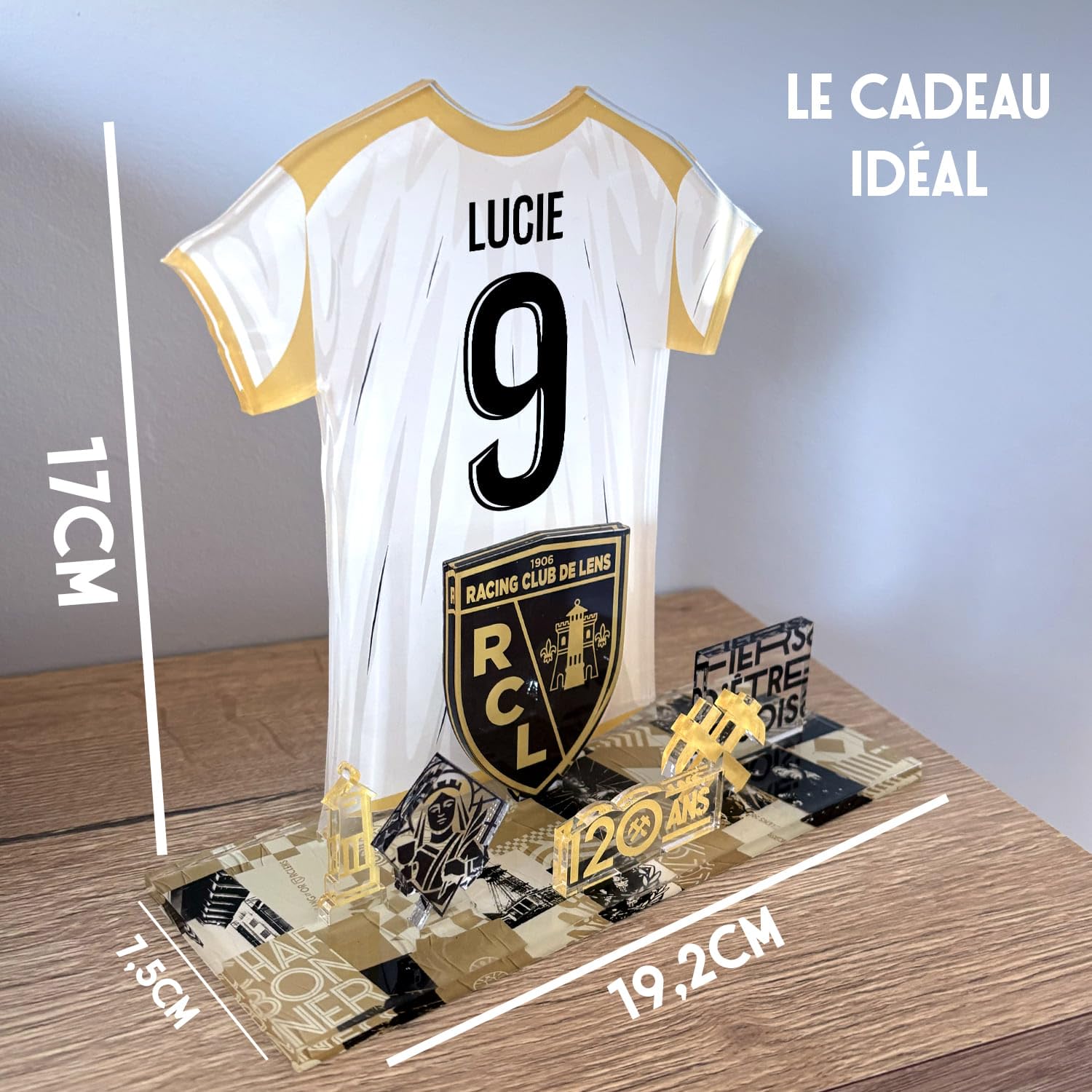 Kit Maillot Personnalisable RC Lens – Nom & Numéro au Choix | Produit sous Licence Officielle – Édition 120 Ans | Cadeau Supporter Sang & Or | Décoration Supporters – Fabriqué en France