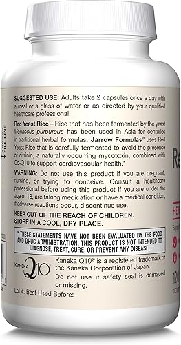 Miniatura 9 de Jarrow Formulas Arroz de levadura roja 120 cápsulas vegetales incluye 100 mg de Co-Q10 por porción apoya la salud cardíaca y cardiovascular 60