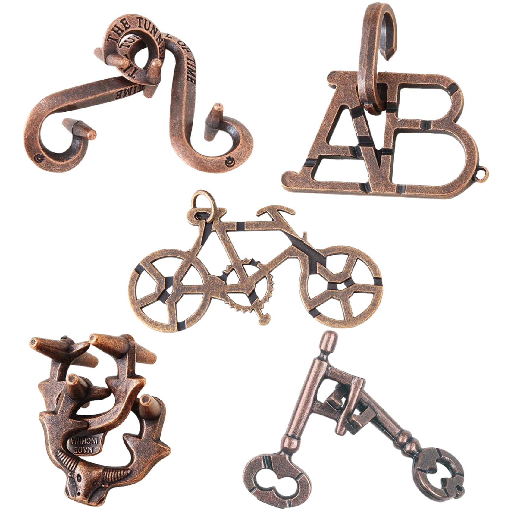 5 Pcs Metal Puzzle Set for Adults, Mind Metal Puzzle Brain Teasers for Cognitive Training, Educational Games for Travel and Home Use-picture-10