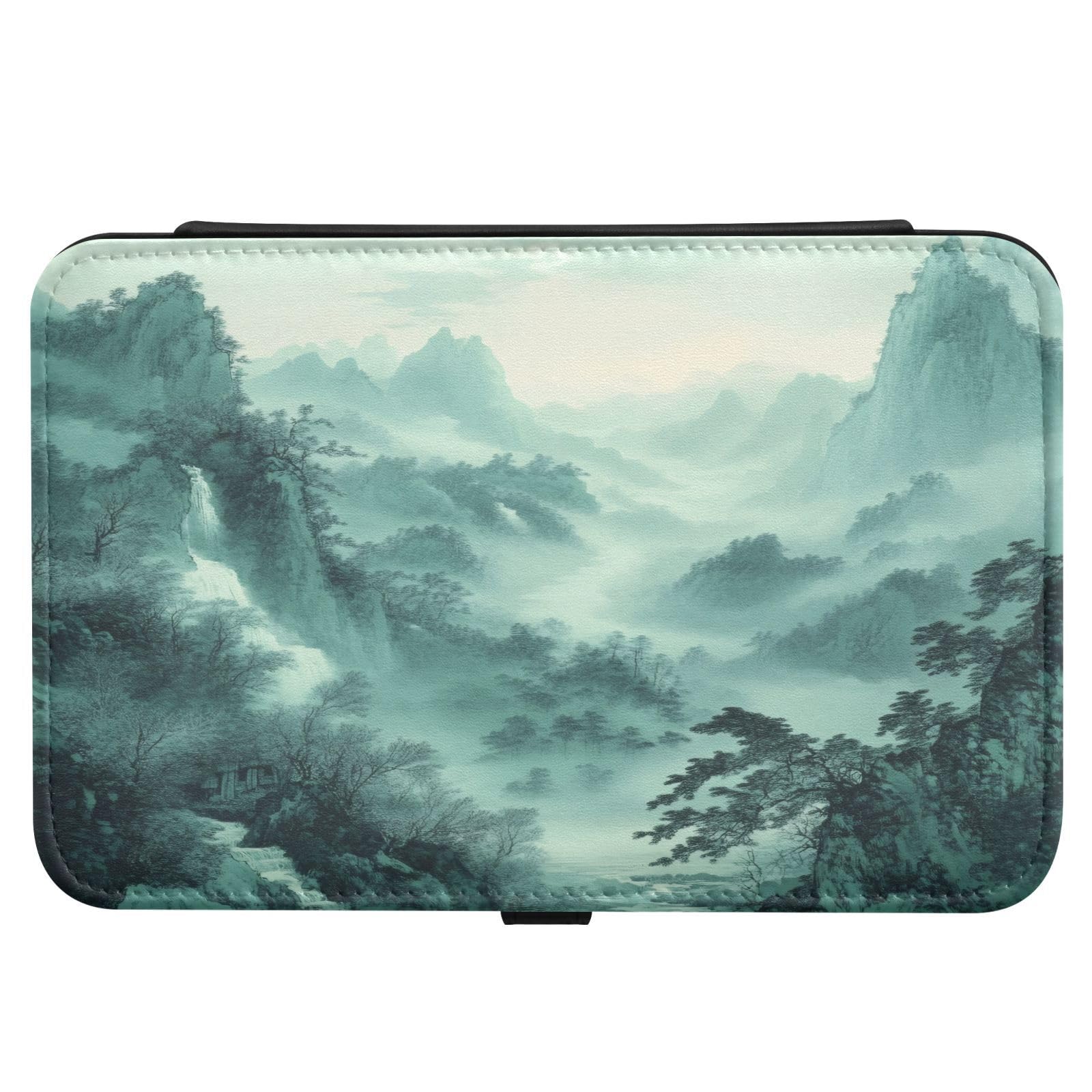 Haskirky Smoky Green Mountains Jewelry Box Portable PU Leather Travel Jewelry Organize for Women Jewelry Storage Display Holder for Ring, Necklace, Earring