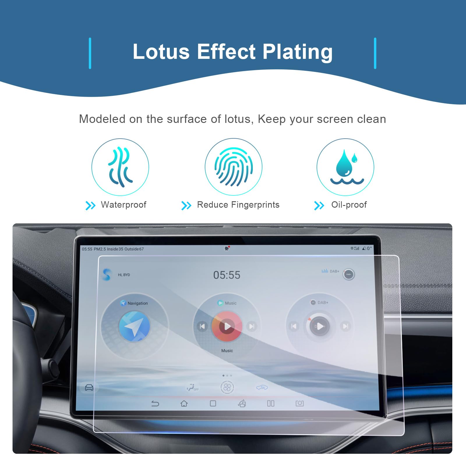 GAFAT Kompatibel mit 2025 2026 BYD Seal U DM-i EV/Sealion 7/Tang 15,6" Navigation Schutzfolie, Gehärtetes Glas Displayschutzfolie Für Seal U DMi 15,6 Zoll Touchscreen Zubehör, HD Klar, 9H Kratzfest