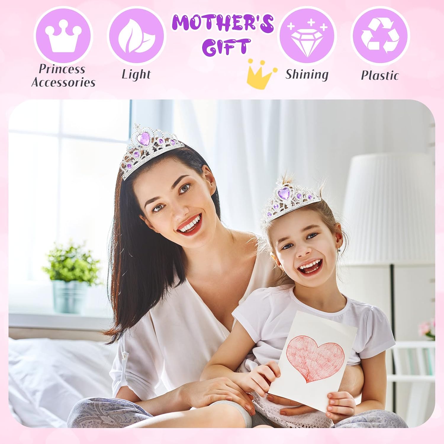Zhanmai 24 Pcs Tiara Crown Set Princess Crown for Girls Plastic Tiaras Dress up Costume Party Favor Accessories Kid Birthday
