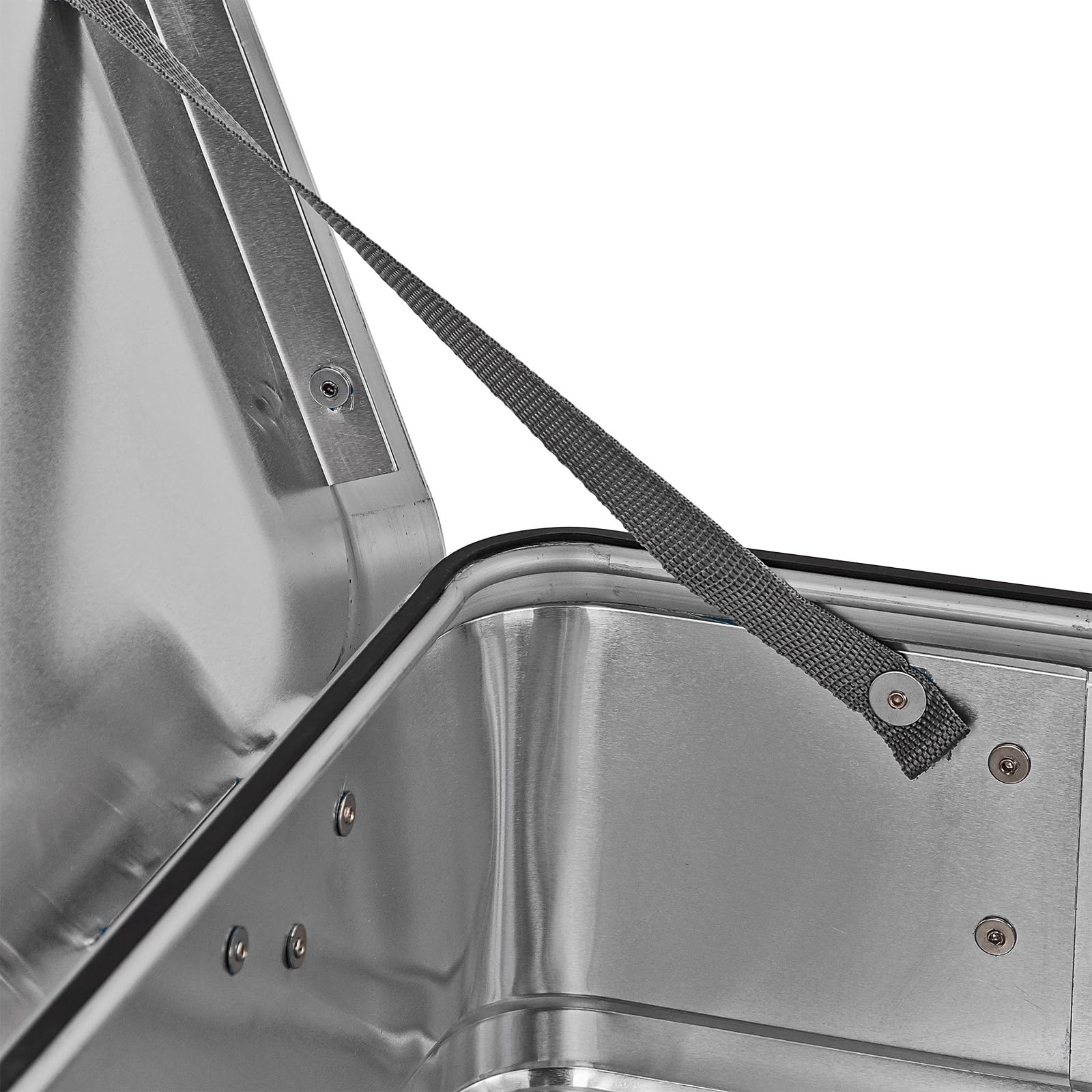DEMA Alu Werkzeugbox 90 Liter Transportkiste Lagerbox Aluminium Tragegriffe | Aufbewahrungsbox, Alukiste, Storage Box, Camping Kiste, stapelbar, robust, Dichtung, Verschlusshebel, Outdoor