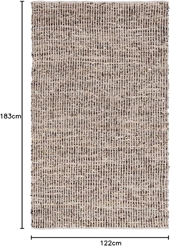 Miniatura 10 de SAFAVIEH Natura Collection - Alfombra redonda de 6 pies, color negro y marfil, hecha a mano de lana y yute, ideal para zonas de alto tráfico en sala