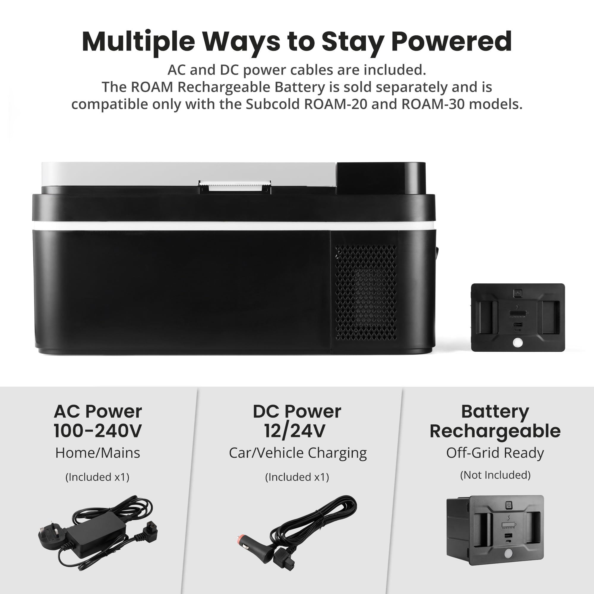 Subcold Roam20 Portable Car Fridge Freezer 20L – 12V/24V/240V Compressor Cooler with App Control, Eco/Max Modes, Battery Protection, Low Noise 44dB – for Cars, Camping, Road Trips & Off-Grid Use — view 10