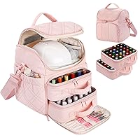 Vista 15 de Estuche organizador de esmalte de uñas - Capacidad para más de 42 botellas (15ml/0.5 fl oz) y 1 lámpara de uñas, estuche de transporte de esmalte