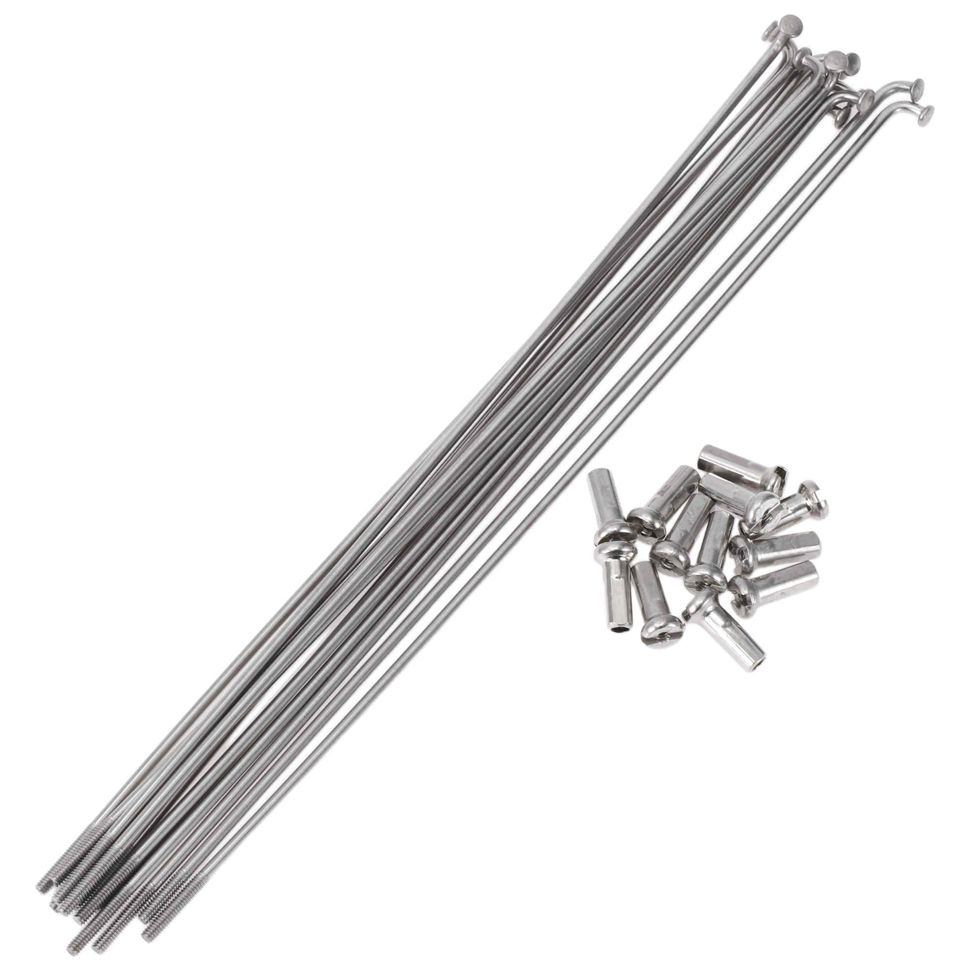A ABSOPRO 12 Set 14G Bicycle Spokes 181mm Bike Wheel Spokes 304 Stainless Steel Silver Tone