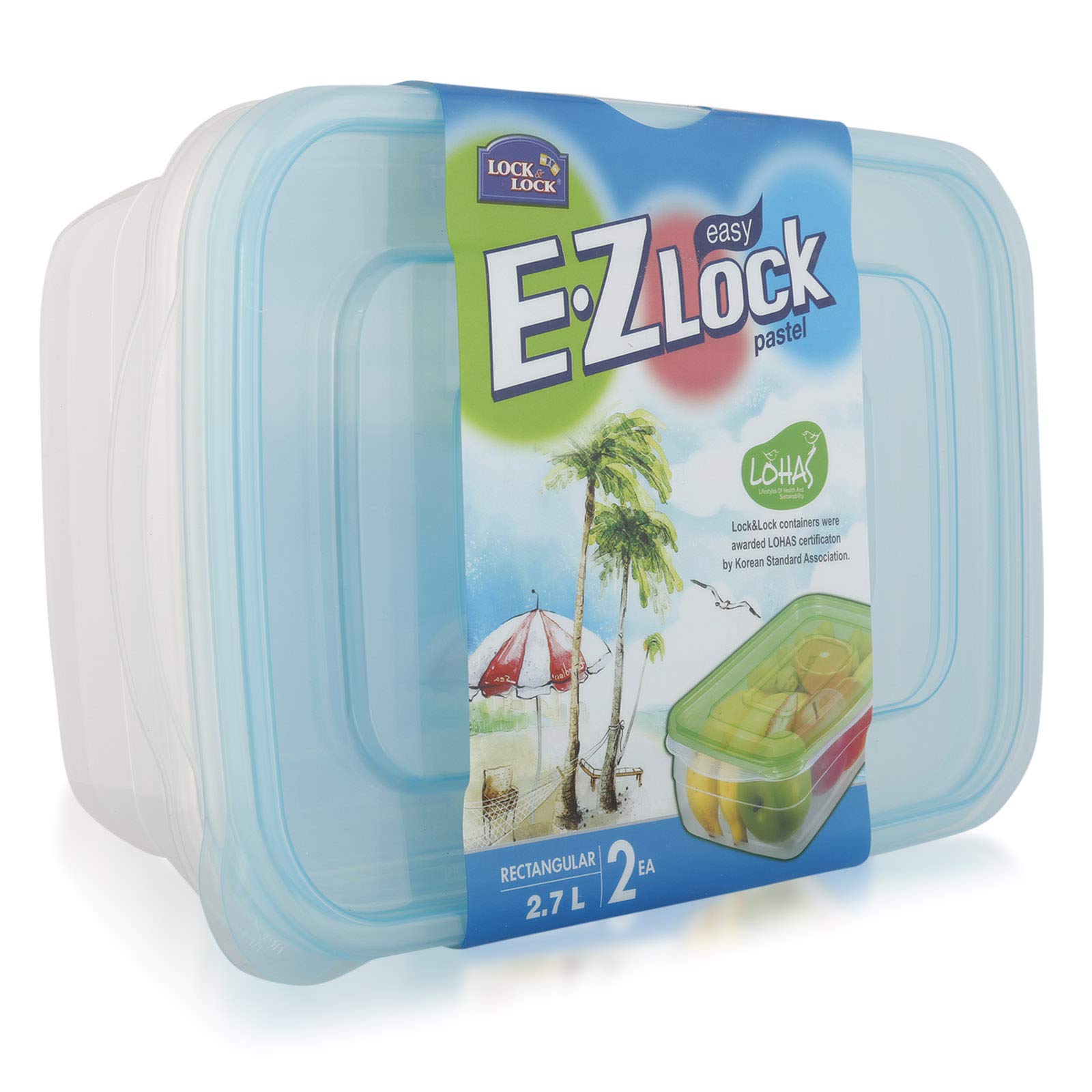 Lock & Lock Rectangular Food Container 2 EA - 2.7 Liter