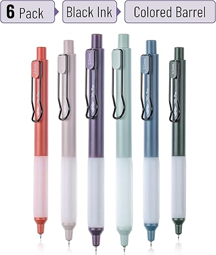 Miniatura 2 de Mr. Pen - Bolígrafos de gel retráctiles, paquete de 6, barriles vintage, bolígrafos de gel negros de punta fina de 0.5mm, secado rápido
