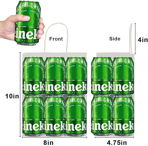 Miniatura 5 de Toovip Cada paquete de 100 bolsas de papel kraft marrón y negro mediano con asas a granel