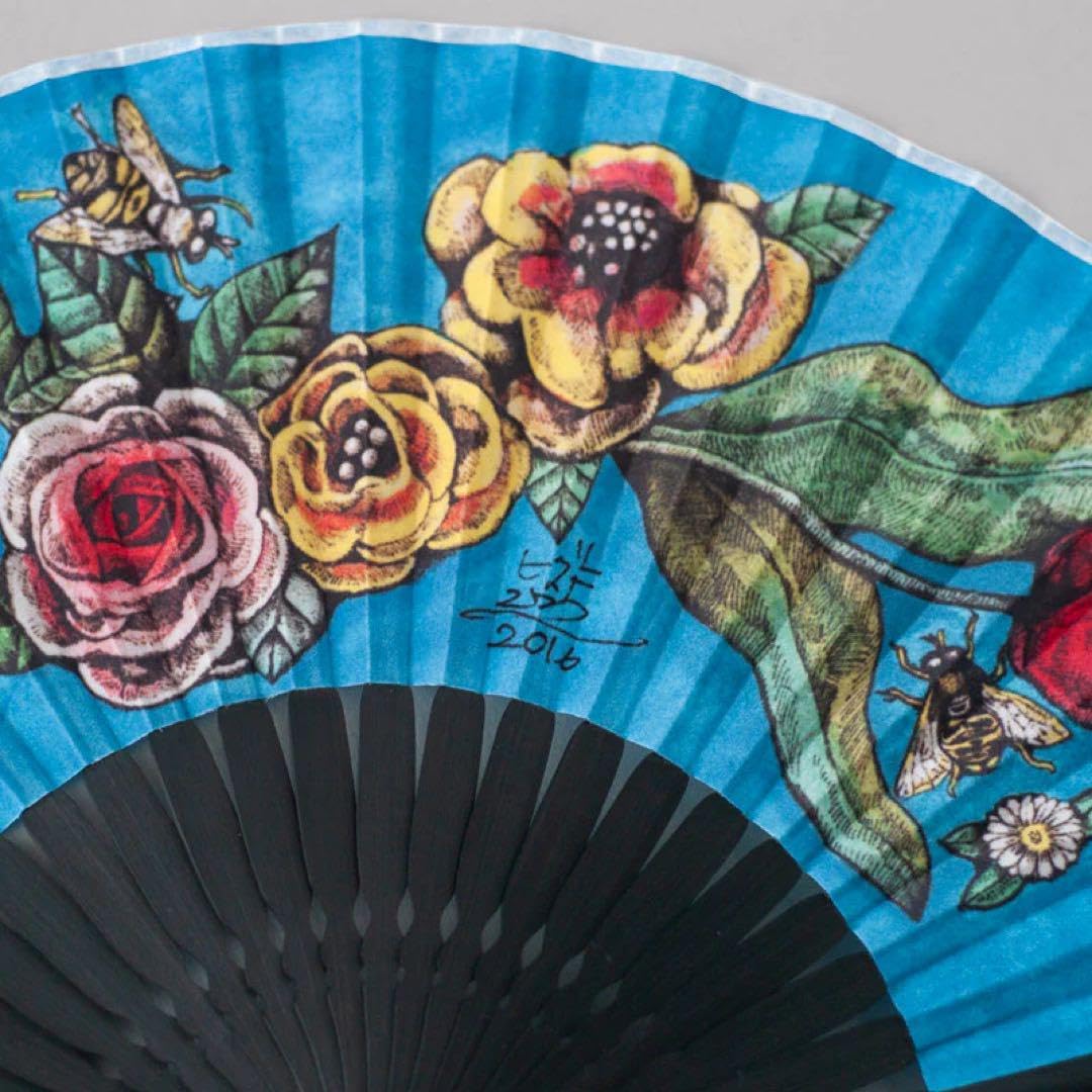 Amazon.co.jp: 用ヒグチユウコ 扇子 お花と蜂 : ファッション