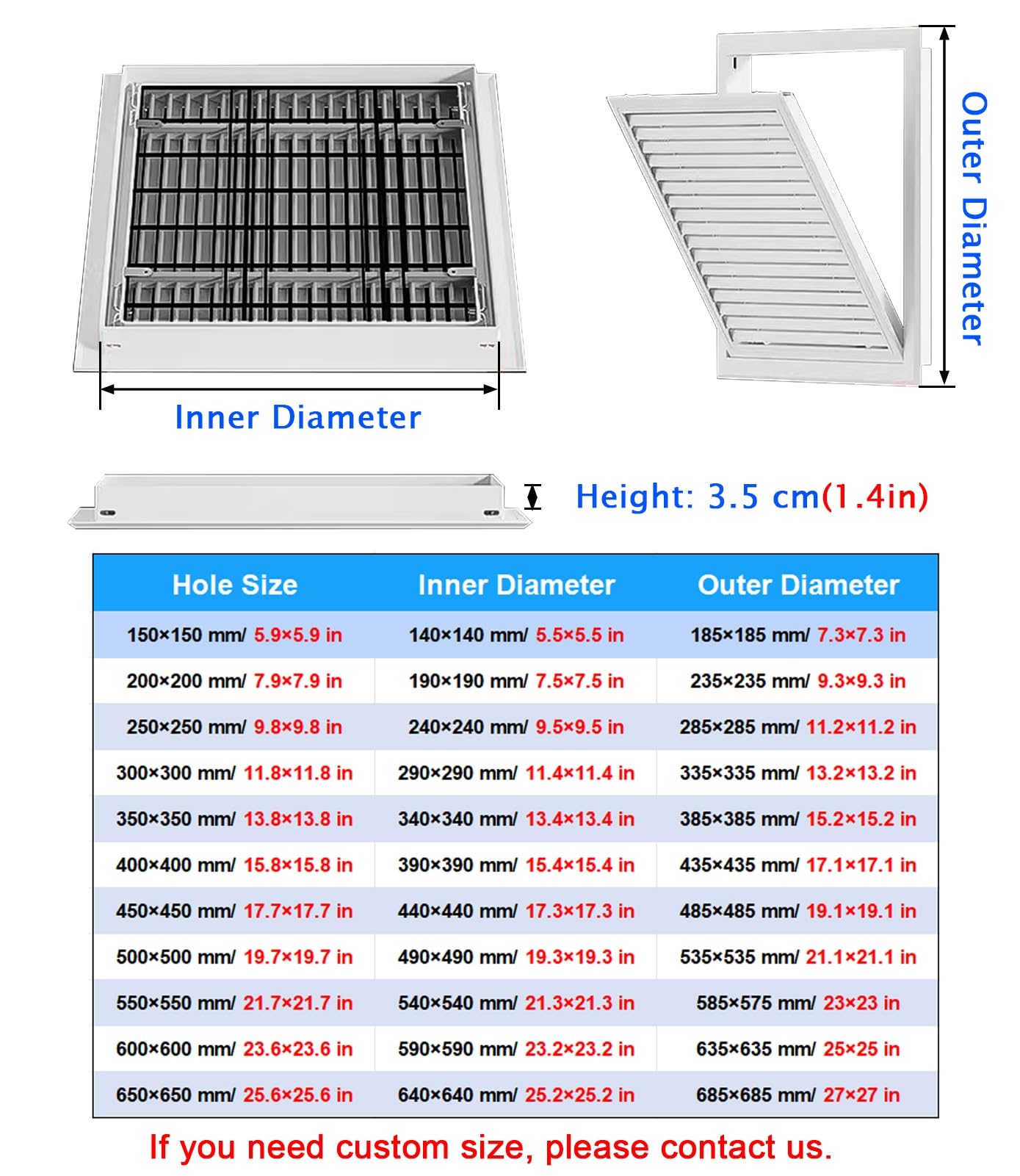 Custom Louvered Access Panel with Fine Mesh - F-Mounted Service Access Hole Cover for Attics Hotels Residential - Perfect Inspection Luke Custom