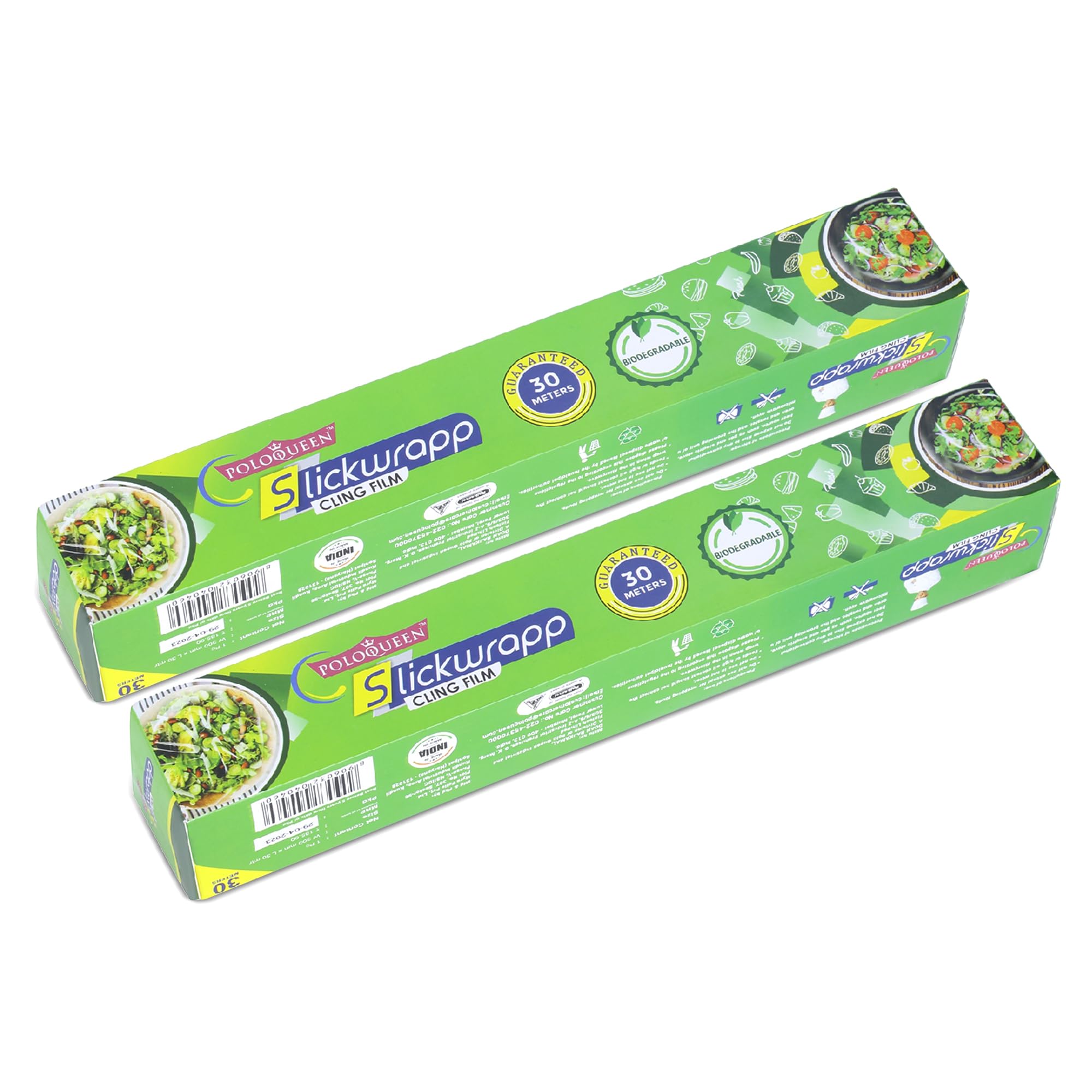PoloQueen Slickwrapp Pack Of 2 Cling Film Rolls 30Mtrs Each Biodegradable Cling Wrap For Food Wrapping Film Roll, Microwave Safe Cling Wraps | Slickwrapp (B0C14L7GGN) Amazon Price History, Amazon Price Tracker