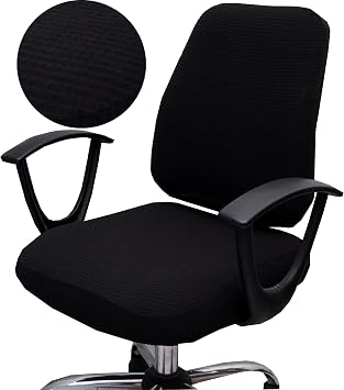 XNN Computer Office Chair Cover - Stretchable Universal Chair Covers Rotating Chair SlipcoverZZ Black Walf Checks