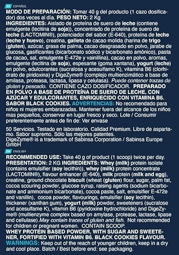 Erix NUTRICION | ISO PLUS PROTEINA | Ayuda a la Recuperación Muscular | Proteína de Suero de Alta Pureza | Para el Desarrollo Muscular | Proteinas con Aminoácidos (Black Cookies, 2 kg) - imagen 3