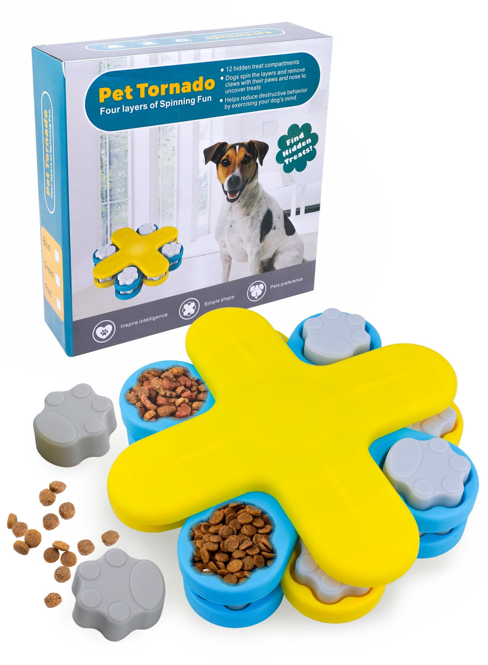 PERCELL Dog Food Puzzle Toy Slow Feeder, Pet Tornado, Pet Treat Puzzle
