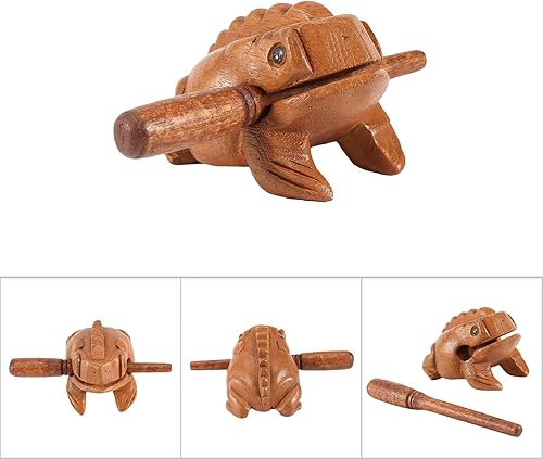 Miniatura 7 de Instrumento de percusión de rana de madera, artesanía tradicional de Tailandia, rana de la suerte, instrumento musical para decoración del hogar,