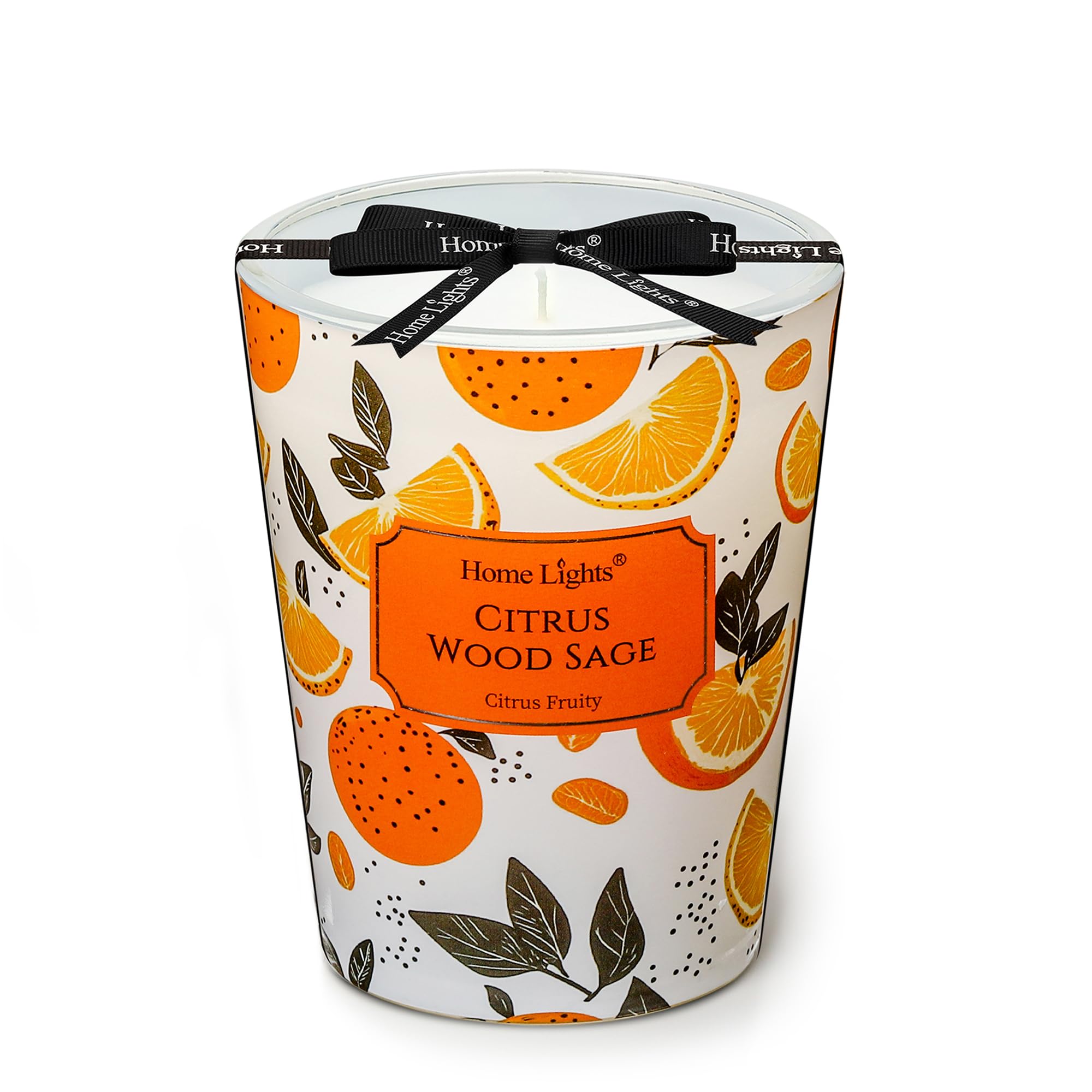 Home Lights Citrus Wood Sage Scented Candles, 6.7oz Soy Candles Eclectic Mixed Styles Candle Jars, Ideal Candle Gifts for Events, Home Decor Stress, Relief &amp; Relaxation