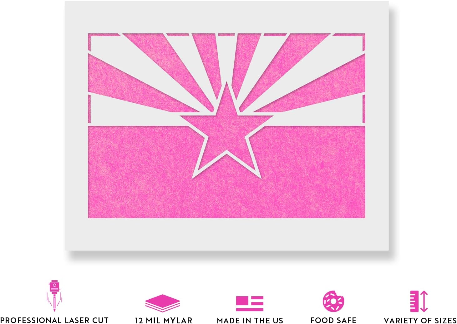 Arizona State Flag Stencil - Arizona, Flag Stencil, Stencil Arizona, Stencil Flag, Arizona Stencil