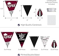 Vista 36 de Big Dot of Happiness 30 Piece Hello College - Graduation Party Pennant Triangle Banner