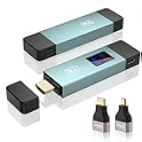 2025 Upgraded Wireless HDMI Transmitter and Receiver, LED Display, 4K Decode 1080P@60Hz Ultra HD Video Output, Plug&Play 5G+2.4G for Video and Audio to Monitor from PC/Projector/TV Box