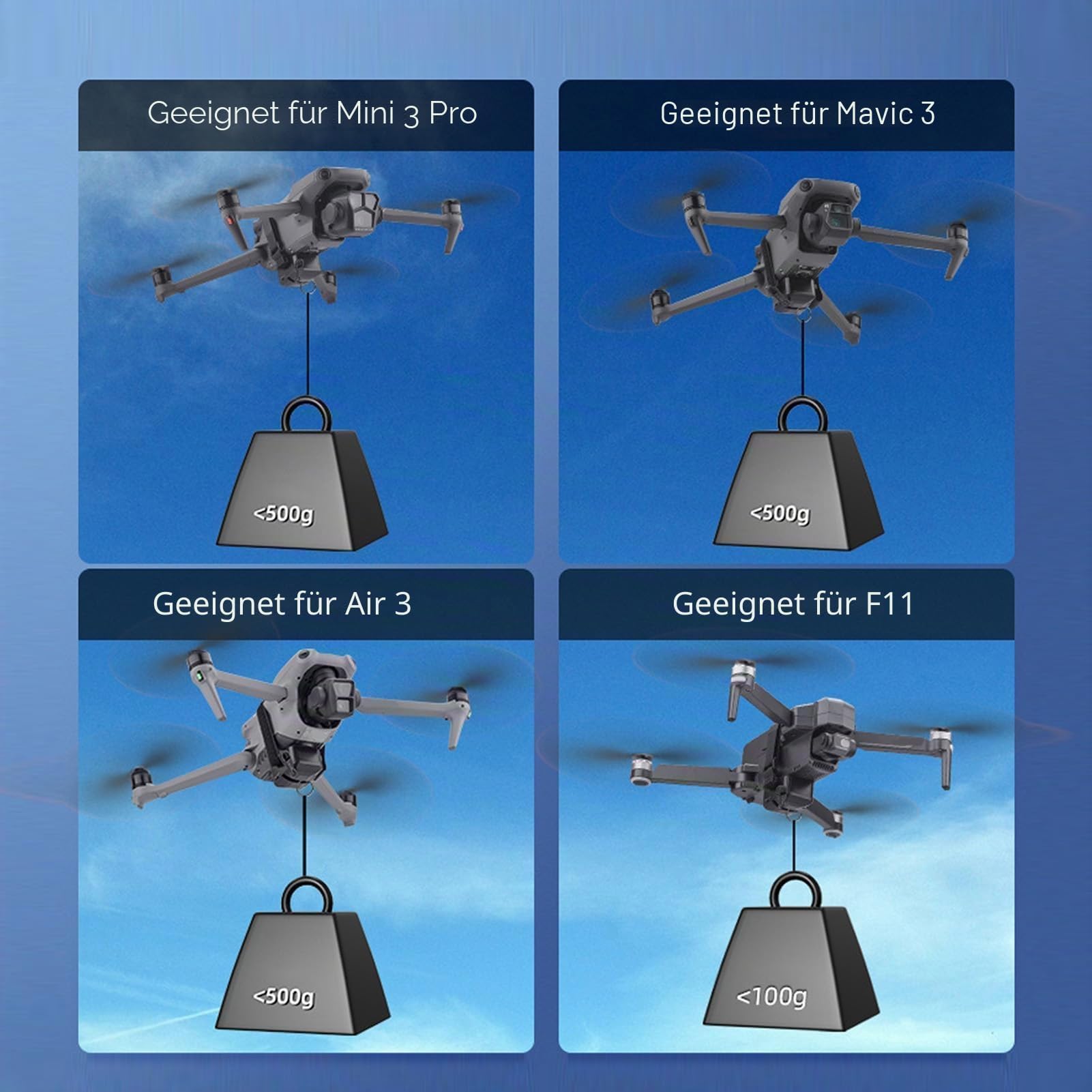 VBESTLIFE di Rilascio del Carico Utile del Drone, di Lancio del Carico da 1 kg per2 3 Mini 4 PRO Air 3 con Portata Remota di 500 M