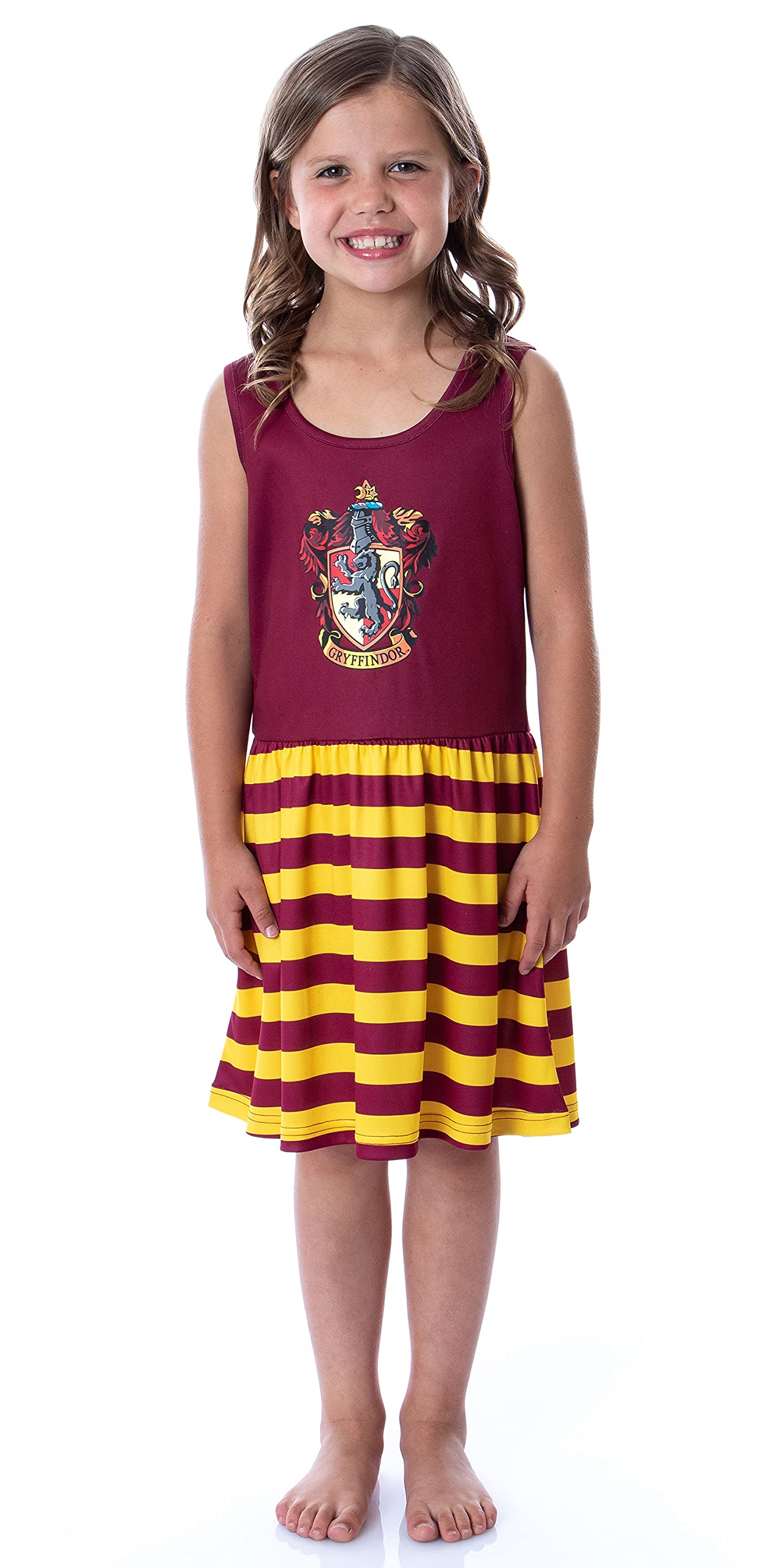 Harry Potter Girls All Houses Crest Logo Tank Stripe Accent Pigiama Camicia da notte