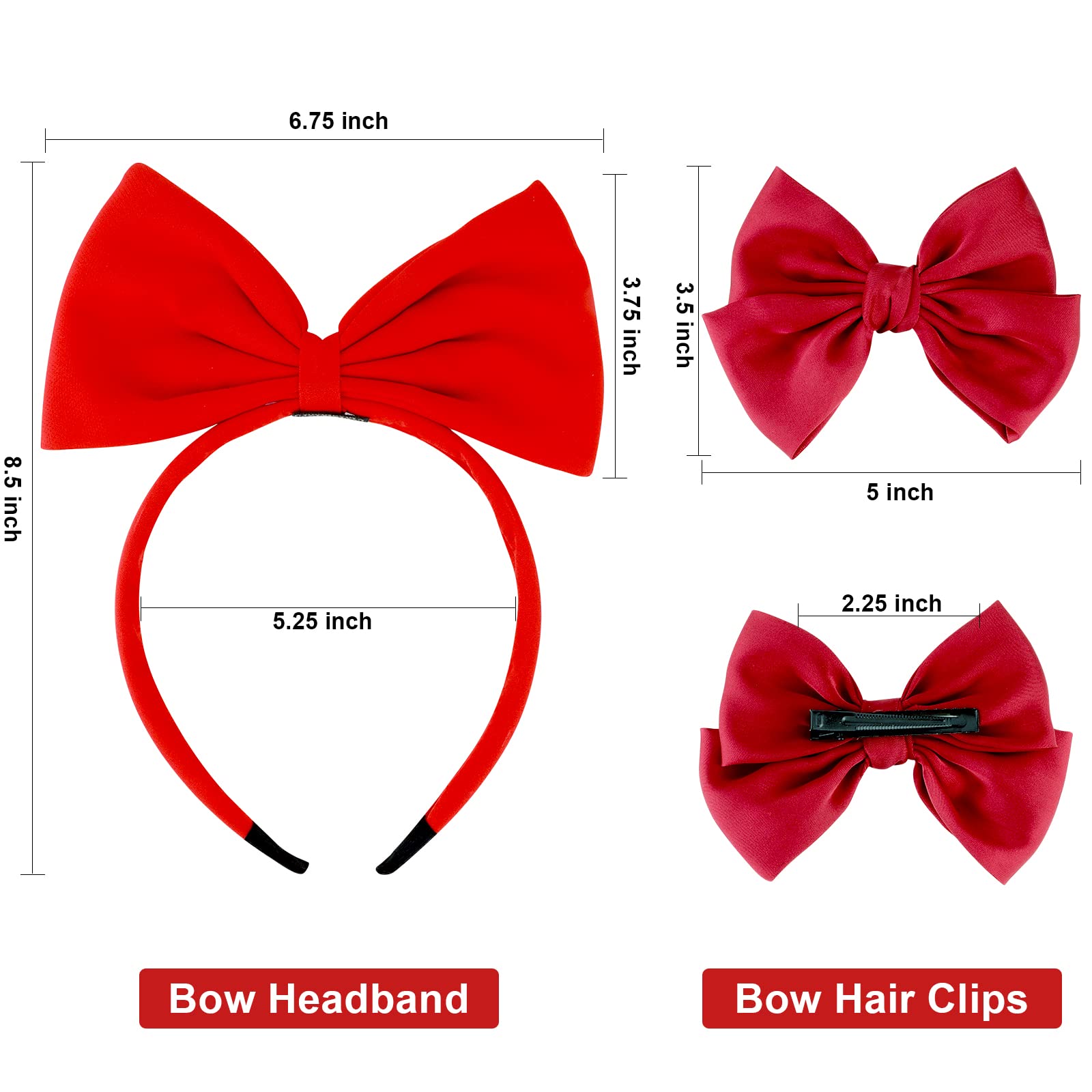 Diadema De Lazo Rojo De Terciopelo Para Mujer O Niñas, Ajustable, Para Fiestas, Cumpleaños O Cosplay