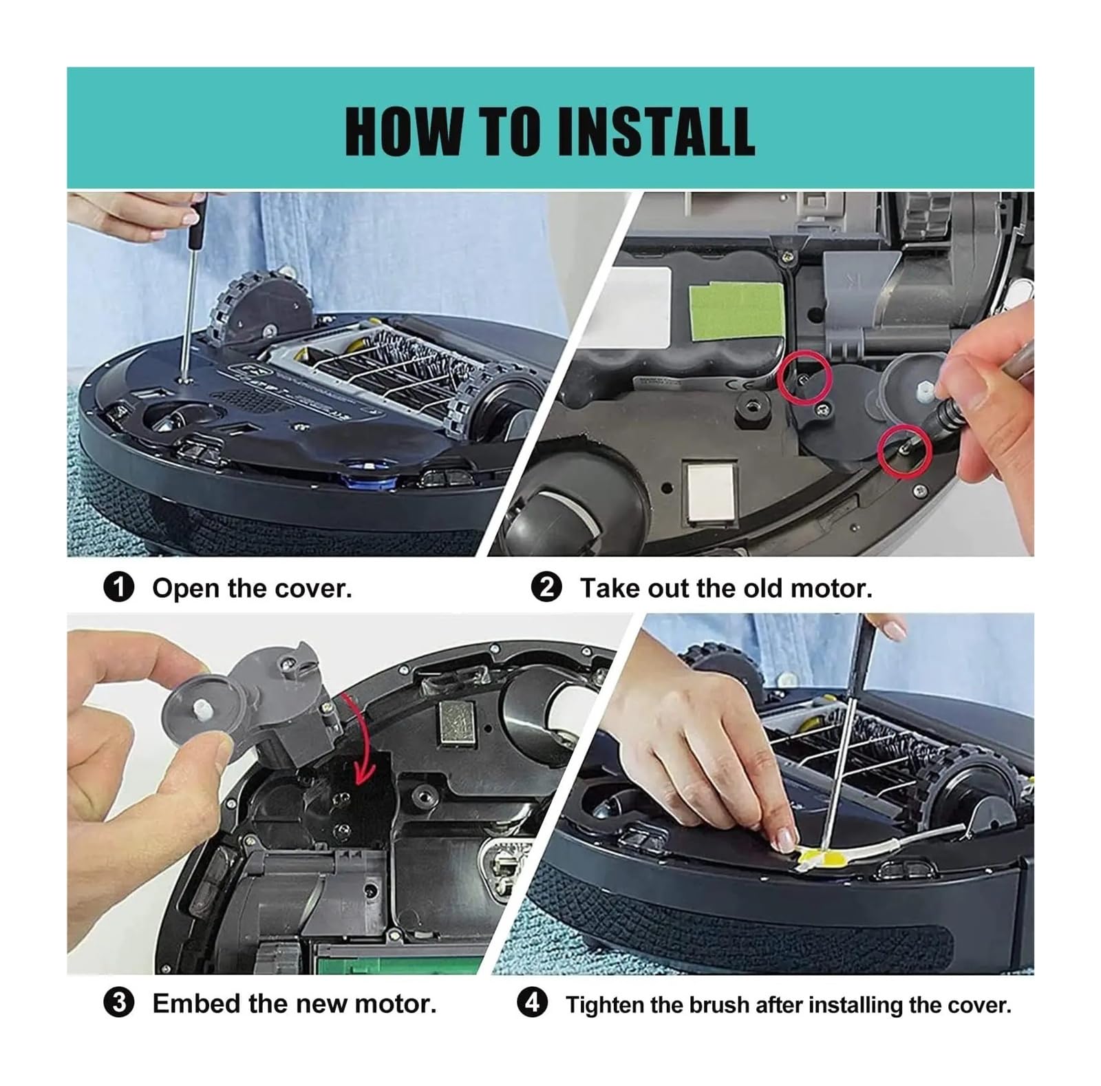 Motor Del Módulo Del Cepillo Lateral, Compatible Con Roomba, Serie 500, 600, 700, 800, 900, I3, E5, E6, I3, I4, I5, I6, I7, I8 Y J7, Accesorios De Repuesto.(A)