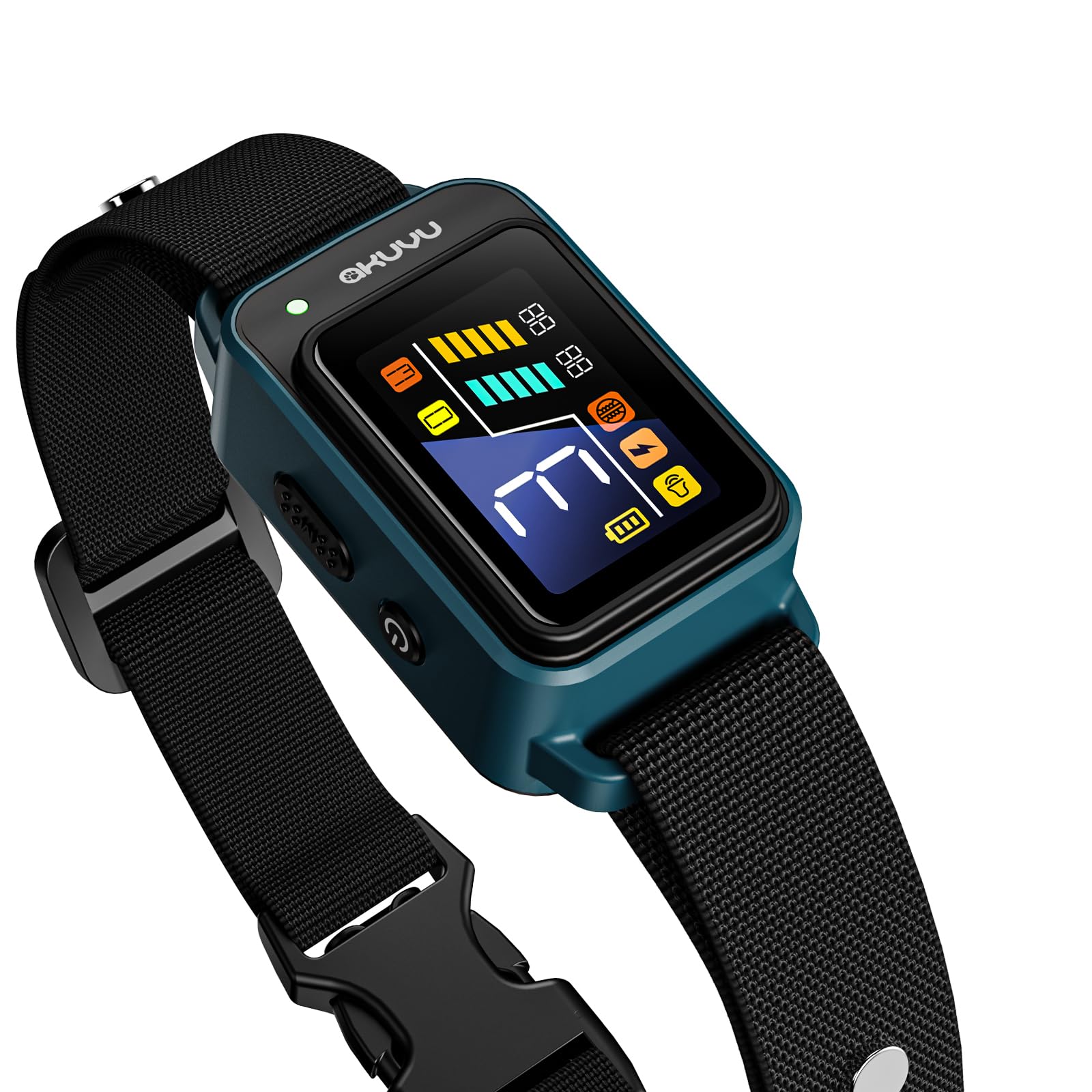 Photo 1 of AKUVU Dog Bark Collar, Rechargeable Smart Barking Collar, Anti Bark Training Collar with Adjustable Sensitivity Beep Vibration Shock, Bark Shock Collar for Small Large Medium Dogs (Blue)