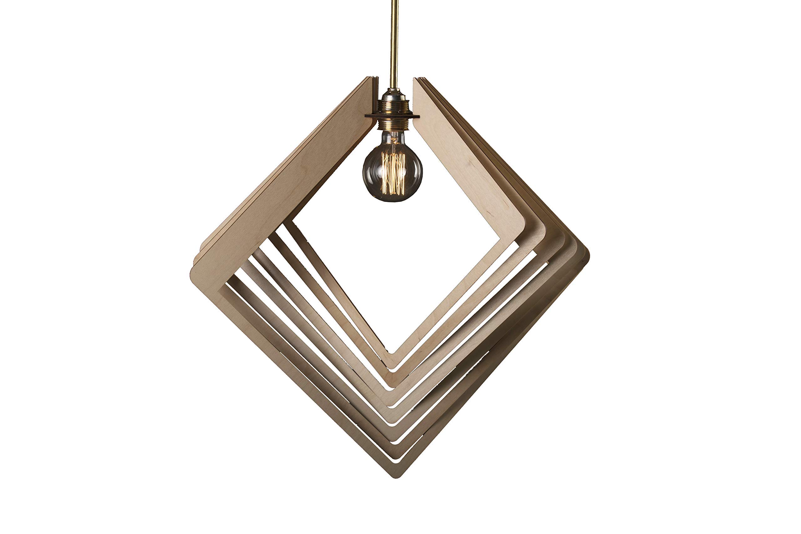 Dezaart Wood Pendant Light, Modern Chandelier Lighting Fixture, 1-Light Mid Century Modern Lamp Shade, Handmade Lighting Product Design for Kitchen, Bathroom, Bedroom, Hallway, Entryway, Foyer